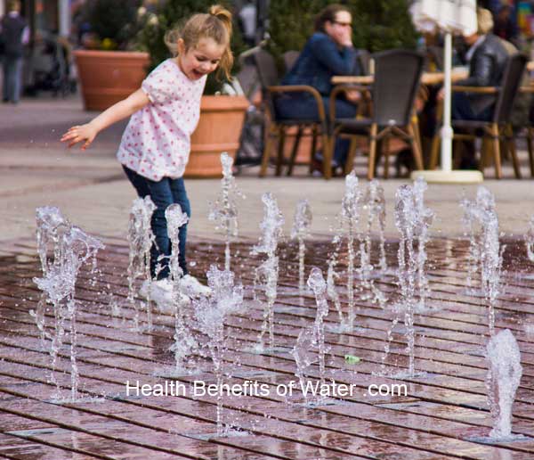 Water fountains generate negative ions, purifying the air around
