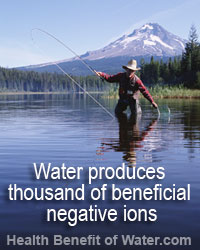 Water produces thousand of beneficial negative ions